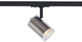 Modern spotlámpa fegyverszürke színben, átlátszó üveggel, 1 fázisú sínrendszerhez - Iconic Lloyd