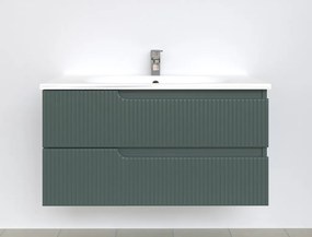 Piramida EURIDIKA fali fürdőszobabútor - műmárvány mosdóval -2 fiókos - PINO ZÖLD - 100 x 48 x 53 cm