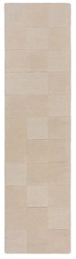 Bézs kézi szövésű gyapjú futószőnyeg 60x230 cm Checkerboard – Flair Rugs