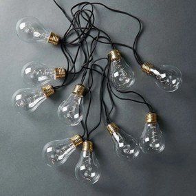 BULB LIGHTS égősor, villanykörte fekete zsinórral LED, 10 égős