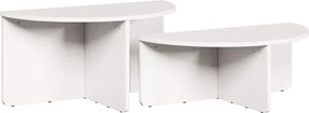 vidaXL Dohányzóasztal 2 pcs Fehér Tömör fenyőfa