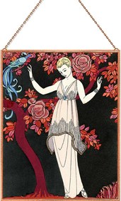 George Barbier - L’Arbre de science Robe-du soir de Doeuillet üvegkép,