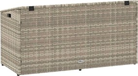 Világosszürke Polyrattan Kerti Tárolóláda 110X50X58 Cm