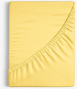 Goldea körgumis pamut lepedő - sárga 80 x 160 cm