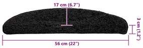 30 db fekete lépcsőszőnyeg 56x17x3 cm