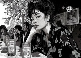 Poszter 59,4x42cm Fekete Kimono