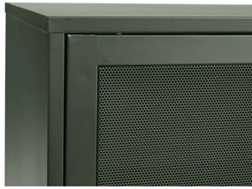 Sötétzöld fém alacsony komód tolóajtóval 160x75 cm Veep – Unique Furniture