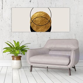 Kép - Absztrakció arany és fehér N⁰2 (120x50 cm)