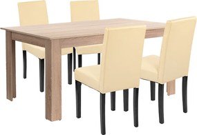 Leon 4+1 étkező garnitúra sonoma tölgy-bézs