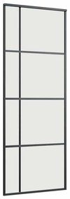 Fekete ESG üveg tolóajtó fémszerelvény-szettel 76x205 cm