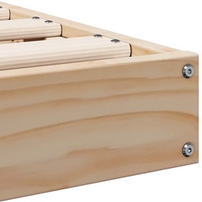 Földi ágykeret Természetes 80 x 210 cm Tömör fenyőfa