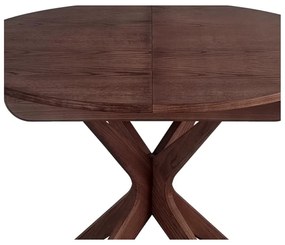 Kerek bővíthető étkezőasztal hosszabbító asztallappal diófa dekorral ø 90 cm Jubi – Ragaba