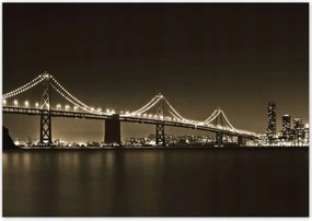 Poszterek 100x70 Híd az éjszakában szépia