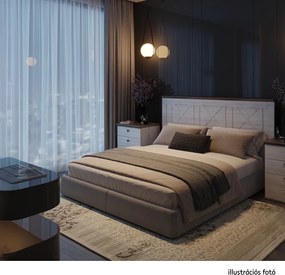 Ágy ágyráccsal, 160x200, canyon fenyő/sonoma trüffel tölgy, TEINA