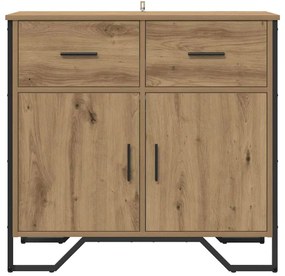 Széf fiókkal kézműves tölgy 79.5 x 35.5 x 74.5 cm Faanyag