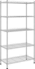 vidaXL 5 szintes króm tárolópolc 90 x 35 x 180 cm 250 kg