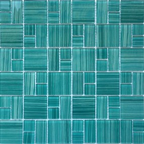 Üvegmozaik Premium Mosaic turquoise 30x30 cm fényes MOS4823MIX3HP