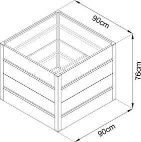 Magas ágyás PREMIUM fém  90 x 90 x 76 cm