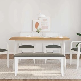fehér tömörfa gumiból pad 110 cm