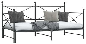 kihúzható kanapéágy matrac nélkül fekete 107x203 cm acél