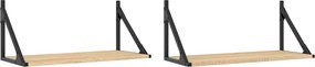 vidaXL 2 db sonoma tölgy színű szerelt fa fali polc 60 x 25 x 25,5 cm