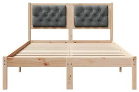 Ágykeret fejtámlával Sötétszürke 135 x 190 cm szövet