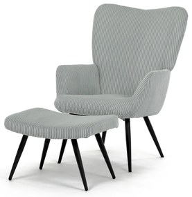 Pihenőfotel lábtartóval L7285 BLUE6, kék