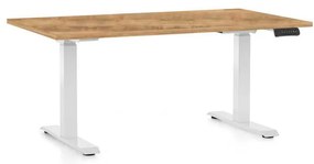 OfficeTech C állítható magasságú asztal, 120 x 80 cm, fehér alap, arany tölgy