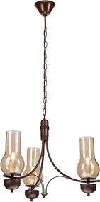 Brilagi - COTTAGE láncon függő LED csillár 3xE14/40W/230V bükk/barna/füstös bézs