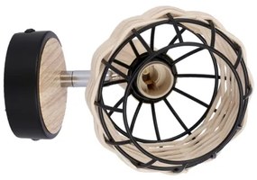 Fali spotlámpa TAJGA 1xE14/40W/230V rattan/fekete