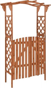 vidaXL tömör fenyőfa pergola kapuval 116 x 40 x 204 cm