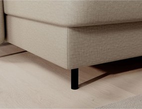 Bézs bársony kinyitható-tárolóhelyes sarokkanapé (jobb oldali-U alakú) Berrto – ELTAP