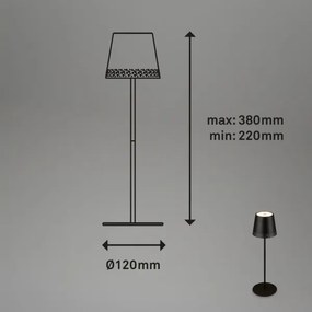 Brilo - LED újratölthető érintésvezérelt asztali lámpa KIKI LED/2,6W/5V IP44 2600 mAh fekete