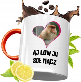 Narancssárga Bögre Vicces Janusz Hordozó Ajándék fényképes nyomtatással