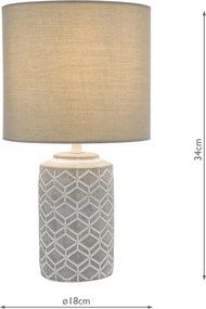 Dar Lighting modern asztali lámpa ilona szürke darilo4239