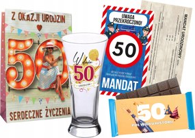 Gyönyörű Ajándék 50. születésnapra Nőknek! Pohár, Bírság, Csokoládé