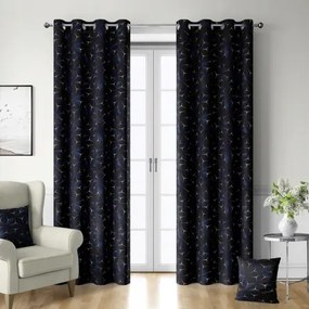 Velvet Függöny Átvezetőkkel Sötétkék 3D 145x280