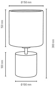 Spot-Light 6091936 - STRONG ROUND asztali lámpa 1xE27/25W/230V beton