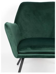 Bon sötétzöld bársony fotel - White Label