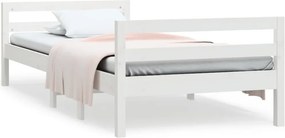 vidaXL fehér tömör fenyő ágykeret matrac nélkül 80 x 200 cm