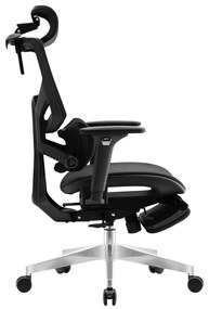 Felbontott Irodai prémium szék, hálós ergonomikus lábtartóval fekete