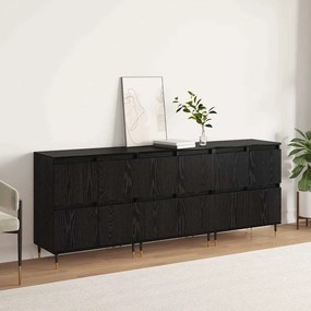 Oldalszekrények 3 pcs Musta tammi 180 x 35 x 70 cm Faanyag