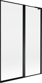 Mexen Mist L kádparaván 2 szárnyú jobb 120 x 150 cm, fekete keret, fekete - 8A9L-120-011-70-70-P