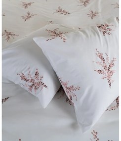 Fehér-rózsaszín egyszemélyes renforcé pamut ágyneműhuzat 140x200 cm Breeze Floral – Mila Home Luxury