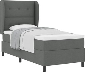 vidaXL Boxrugós ágy matracmal Sötétszürke 80 x 200 cm szövet