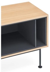 Yoko antracitszürke TV-állvány tölgyfa dekorral - Teulat