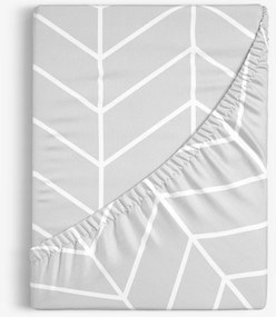 Goldea pamut körgumis lepedő - cikkcakk szürkén 160 x 200 cm