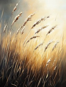 Vászonkép Canvas Természet Fű Gabona Kalász Mező Rét Sztép Szél 60x80