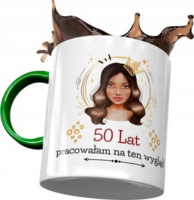 Zöld Bögre Születésnapra 50 50-es 50-es Ajándék Nyomtatott Fotóval