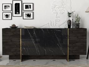 Konzolasztal Veyron - Black, Gold